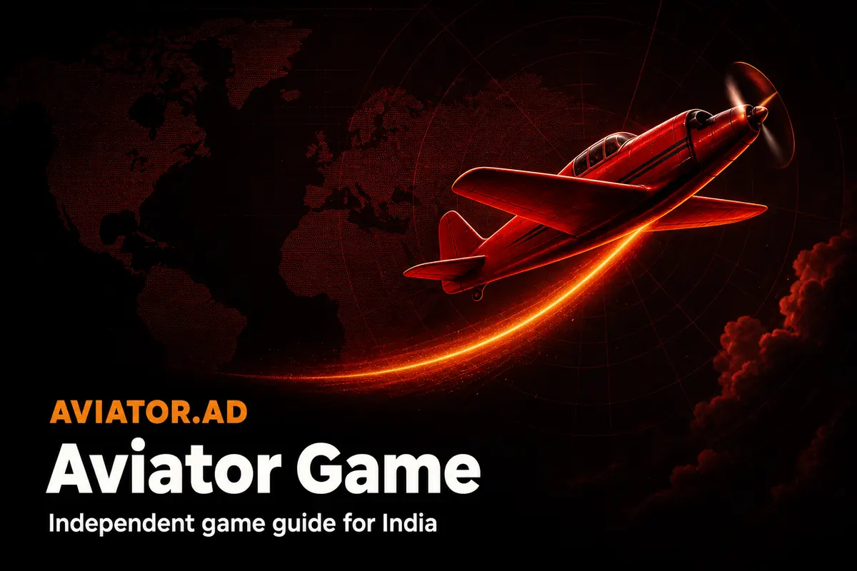 Aviator Game guide illustration with a red airplane and rising trajectory